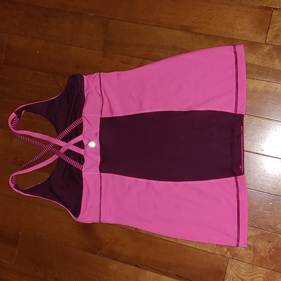 Lululemon Energy Tank Hyper Stripe  Raspberry Glo Light Plum - Picture 4 of 5